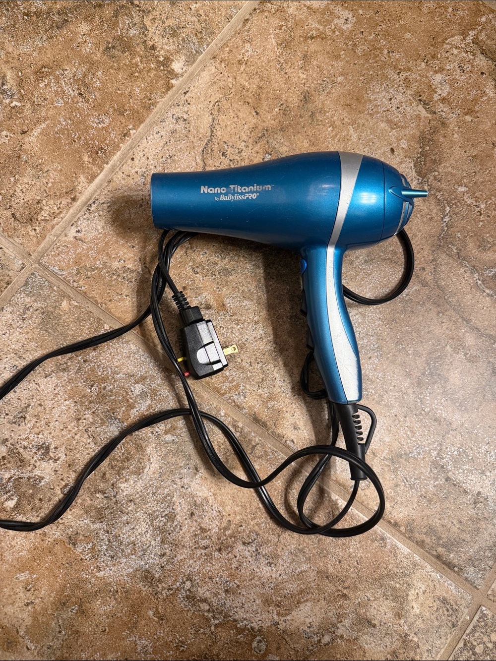 BaByliss Blue and Silver Nano Titanium Hair Dryer